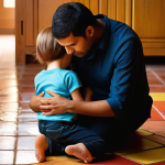 아동심리상담과 부모교육 연계 사례 - Unraveling Emotional Worlds**
    A heartfelt, realistic photograph capturing a moment of intense ch...